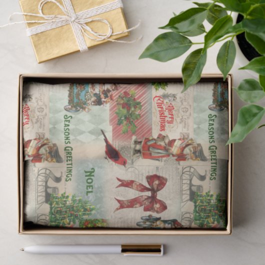 Vrolijk kerstfeest en Seizoenen Tissuepapier (Geschenk)