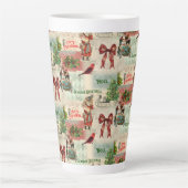 Vrolijk kerstfeest en Seizoenen Vintage Latte Mok (Voorkant)
