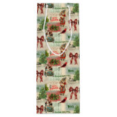 Vrolijk kerstfeest en Seizoenen Vintage Wijn Cadeautas (Achterkant)