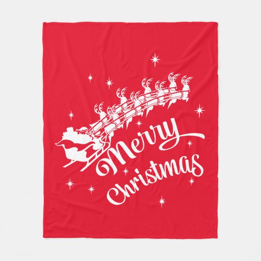 Vrolijk kerstfeest en Slaapsceen Fleece Deken (Voorkant)