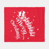 Vrolijk kerstfeest en Slaapsceen Fleece Deken (Voorkant (Horizontaal))
