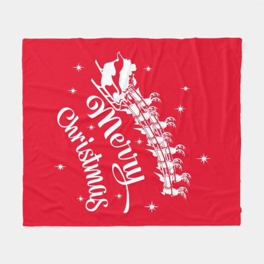 Vrolijk kerstfeest en Slaapsceen Fleece Deken (Voorkant (Horizontaal))