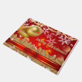 Vrolijk kerstfeest en snowflakes deurmat (Schuin)