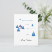 Vrolijk kerstfeest en Snowy Landscape Briefkaart (Staand voorkant)