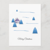 Vrolijk kerstfeest en Snowy Landscape Briefkaart (Voorkant)