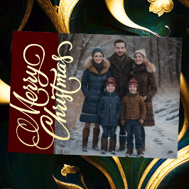 Vrolijk kerstfeest en uw foto folie feestdagenkaart