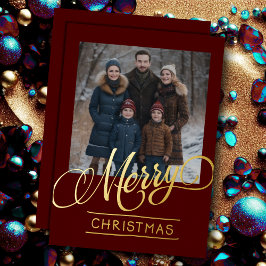 Vrolijk kerstfeest en uw foto folie feestdagenkaart