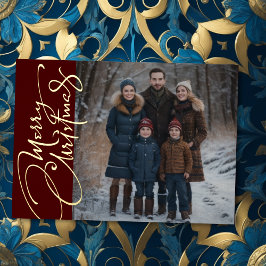 Vrolijk kerstfeest en uw foto folie feestdagenkaart