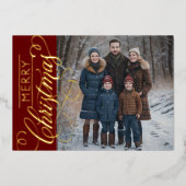 Vrolijk kerstfeest en uw foto folie feestdagenkaart (Voorkant)