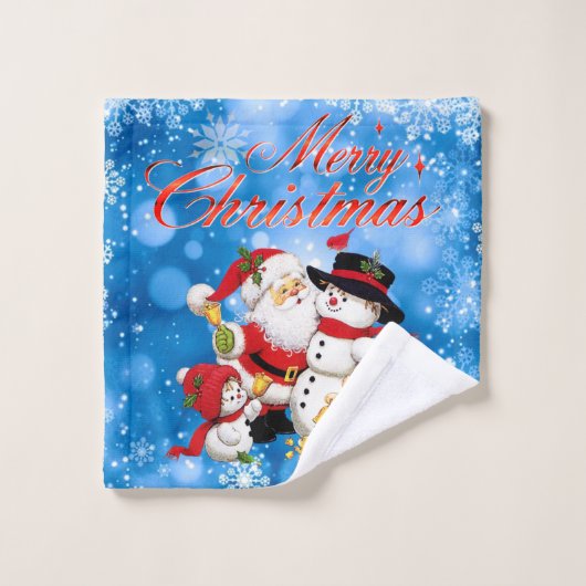Vrolijk kerstfeest en vrienden bad handdoek (Wasdoekje)