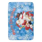 Vrolijk kerstfeest en vrienden badmat (Voorkant Verticaal)