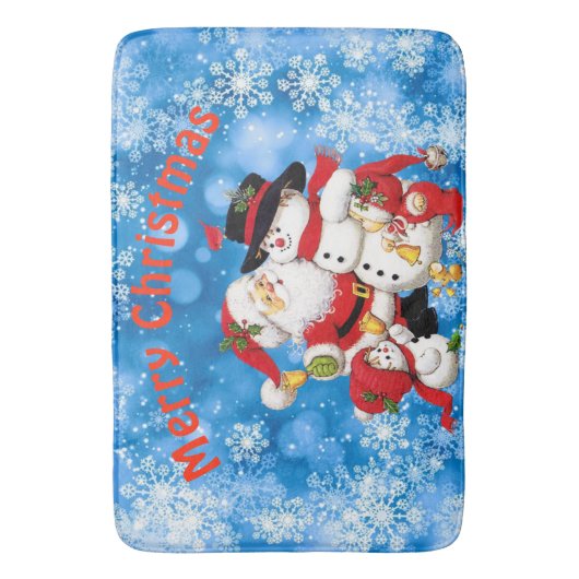 Vrolijk kerstfeest en vrienden badmat (Voorkant Verticaal)