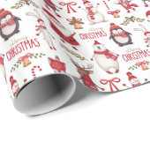 Vrolijk kerstfeest en vrienden cadeaupapier (Rol Hoek)