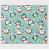 Vrolijk kerstfeest en vrienden cadeaupapier (Vlak)