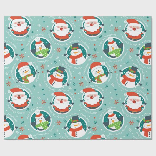 Vrolijk kerstfeest en vrienden cadeaupapier (Vlak)