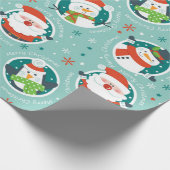 Vrolijk kerstfeest en vrienden cadeaupapier (Hoek)