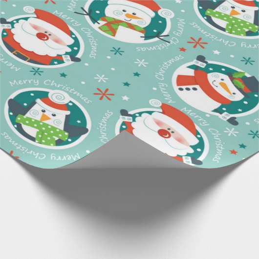 Vrolijk kerstfeest en vrienden cadeaupapier (Hoek)