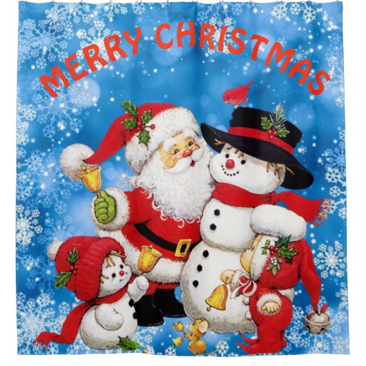 Vrolijk kerstfeest en vrienden douchegordijn (Voorkant)