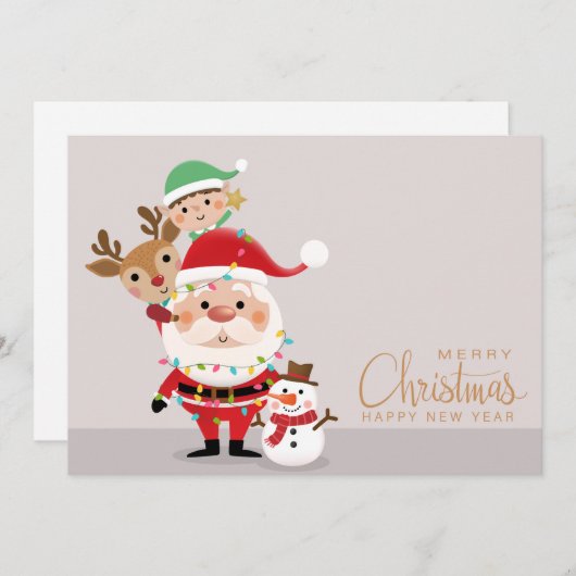 Vrolijk kerstfeest en vrienden feestdagenkaart (Voorkant / Achterkant)