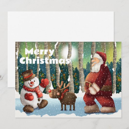 Vrolijk kerstfeest en vrienden feestdagenkaart (Voorkant / Achterkant)