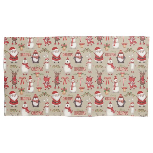 Vrolijk kerstfeest en vrienden kussensloop (Voorkant-Links)