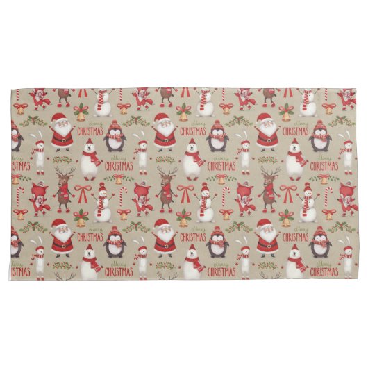 Vrolijk kerstfeest en vrienden kussensloop (Voorkant-Rechts)