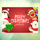 Vrolijk kerstfeest en vrienden raamsticker (Vel 3)