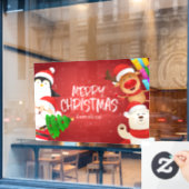 Vrolijk kerstfeest en vrienden raamsticker (Cafe Raam)
