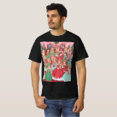 Vrolijk kerstfeest en vrienden t-shirt (Voorkant volledig)