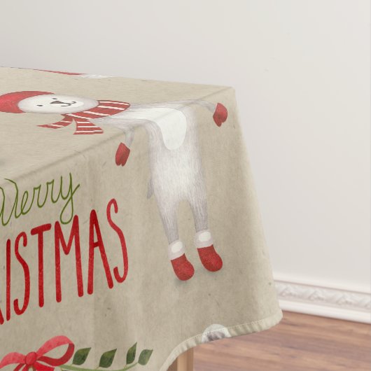 Vrolijk kerstfeest en vrienden tafelkleed (Voorbeeld)