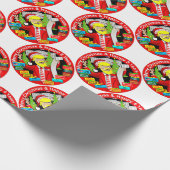 Vrolijk kerstfeest en vrolijk acht jaar cadeaupapier (Hoek)