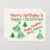 Vrolijk kerstfeest en vrolijk kerstfeest briefkaart (Voorkant / Achterkant)