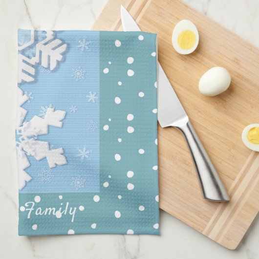 Vrolijk kerstfeest en vrolijk nieuwjaar, bijtende  theedoek (Quarter Fold)