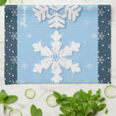 Vrolijk kerstfeest en vrolijk nieuwjaar, bijtende  theedoek (Gevouwen)