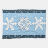 Vrolijk kerstfeest en vrolijk nieuwjaar, bijtende  theedoek (Horizontaal)