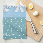 Vrolijk kerstfeest en vrolijk nieuwjaar, bijtende  theedoek (Quarter Fold)