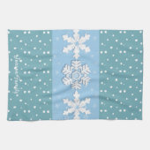 Vrolijk kerstfeest en vrolijk nieuwjaar, bijtende  theedoek (Horizontaal)