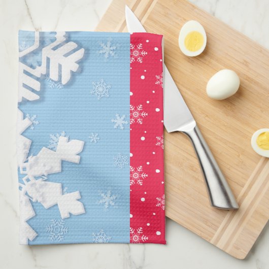 Vrolijk kerstfeest en vrolijk nieuwjaar, bijtende  theedoek (Quarter Fold)