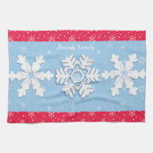 Vrolijk kerstfeest en vrolijk nieuwjaar, bijtende  theedoek (Horizontaal)