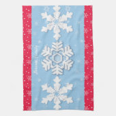 Vrolijk kerstfeest en vrolijk nieuwjaar, bijtende  theedoek (Verticaal)