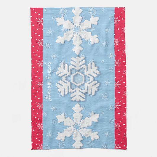 Vrolijk kerstfeest en vrolijk nieuwjaar, bijtende  theedoek (Verticaal)