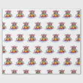 Vrolijk kerstfeest en vrolijk nieuwjaar cadeaupapier (Vlak)