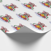 Vrolijk kerstfeest en vrolijk nieuwjaar cadeaupapier (Hoek)