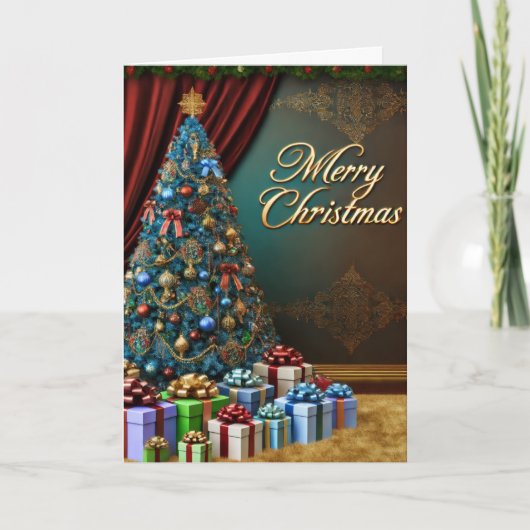 Vrolijk kerstfeest en vrolijk nieuwjaar feestdagen kaart (Voorkant)