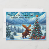 Vrolijk kerstfeest en vrolijk nieuwjaar feestdagenkaart (Voorkant)