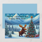 Vrolijk kerstfeest en vrolijk nieuwjaar feestdagenkaart (Voorkant / Achterkant)