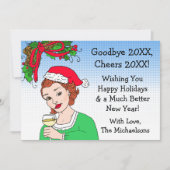 Vrolijk kerstfeest en vrolijk nieuwjaar in Retro L Kaart (Voorkant)