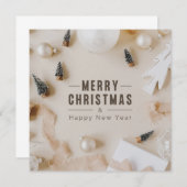 Vrolijk kerstfeest en vrolijk nieuwjaar Kaart (Voorkant / Achterkant)