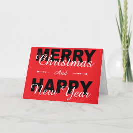 Vrolijk kerstfeest en vrolijk nieuwjaar rode feest feestdagen kaart