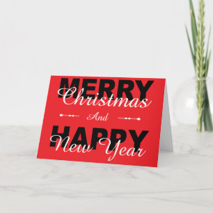 Vrolijk kerstfeest en vrolijk nieuwjaar rode feest feestdagen kaart